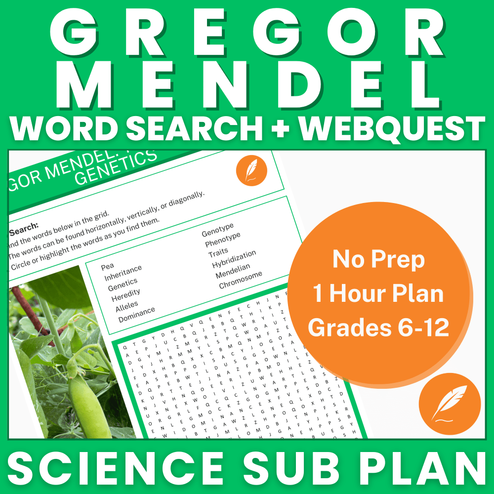 Gregor Mendel - Word Search - Lesson Plan